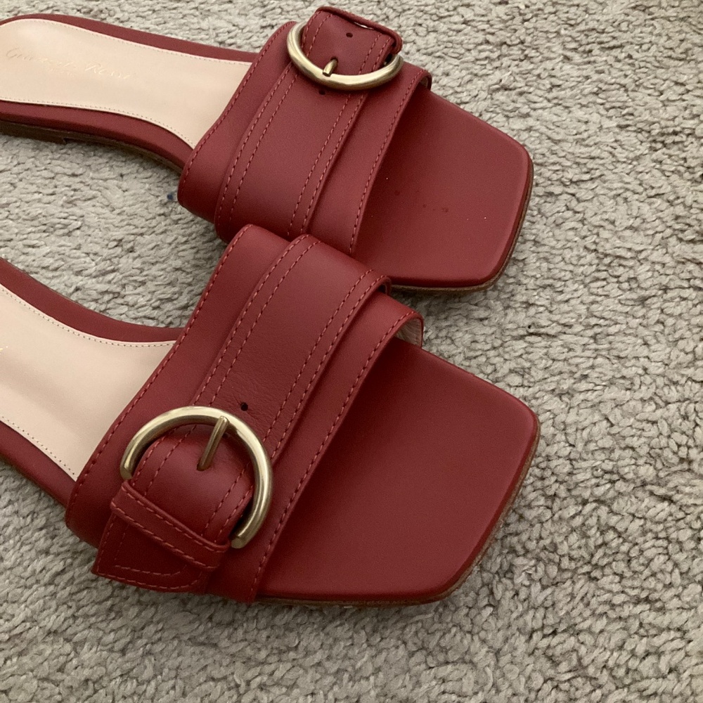 GIANVITO ROSSI Buckle Slide Sandal In Red - Picture 5 of 5